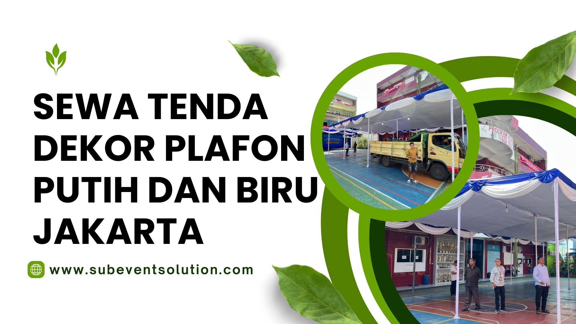 SEWA TENDA DEKOR PLAFON PUTIH DAN BIRU JAKARTA